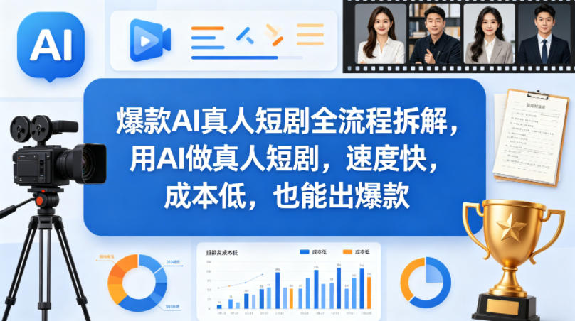 爆款AI真人短剧全流程拆解，用AI做真人短剧，速度快，成本低，也能出爆款-91搞钱